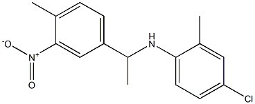 4-chloro-2-methyl-N-[1-(4-methyl-3-nitrophenyl)ethyl]aniline 结构式