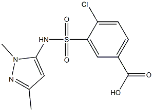 4-chloro-3-[(1,3-dimethyl-1H-pyrazol-5-yl)sulfamoyl]benzoic acid 结构式