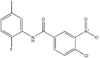 4-氯-N-(2-氟-5-甲基苯基)-3-硝基苯甲酰胺 结构式