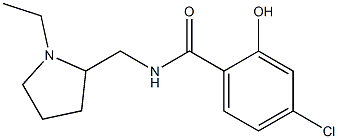 4-chloro-N-[(1-ethylpyrrolidin-2-yl)methyl]-2-hydroxybenzamide 结构式