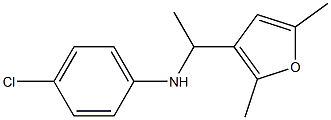 4-chloro-N-[1-(2,5-dimethylfuran-3-yl)ethyl]aniline 结构式