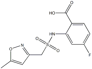 4-fluoro-2-[(5-methyl-1,2-oxazol-3-yl)methanesulfonamido]benzoic acid 结构式