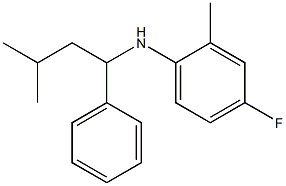 4-fluoro-2-methyl-N-(3-methyl-1-phenylbutyl)aniline 结构式