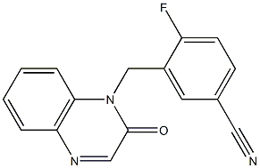 4-fluoro-3-[(2-oxoquinoxalin-1(2H)-yl)methyl]benzonitrile 结构式