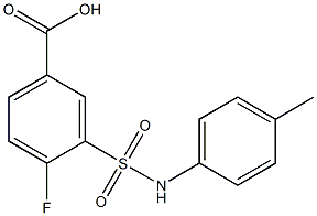 4-fluoro-3-[(4-methylphenyl)sulfamoyl]benzoic acid 结构式