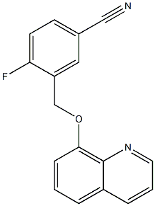 4-fluoro-3-[(quinolin-8-yloxy)methyl]benzonitrile 结构式