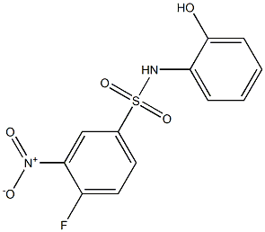 4-fluoro-N-(2-hydroxyphenyl)-3-nitrobenzene-1-sulfonamide 结构式