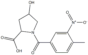 4-hydroxy-1-[(4-methyl-3-nitrophenyl)carbonyl]pyrrolidine-2-carboxylic acid 结构式