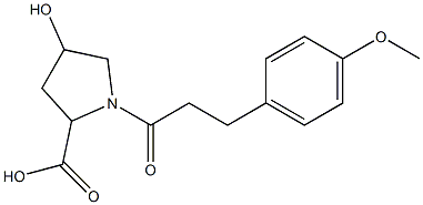 4-hydroxy-1-[3-(4-methoxyphenyl)propanoyl]pyrrolidine-2-carboxylic acid 结构式