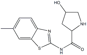 4-hydroxy-N-(6-methyl-1,3-benzothiazol-2-yl)pyrrolidine-2-carboxamide 结构式