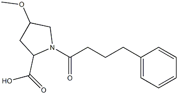 4-methoxy-1-(4-phenylbutanoyl)pyrrolidine-2-carboxylic acid 结构式