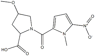 4-methoxy-1-[(1-methyl-5-nitro-1H-pyrrol-2-yl)carbonyl]pyrrolidine-2-carboxylic acid 结构式