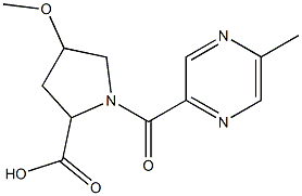 4-methoxy-1-[(5-methylpyrazin-2-yl)carbonyl]pyrrolidine-2-carboxylic acid 结构式