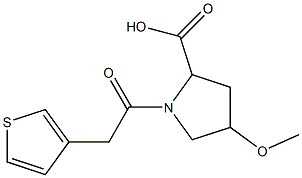 4-methoxy-1-[2-(thiophen-3-yl)acetyl]pyrrolidine-2-carboxylic acid 结构式