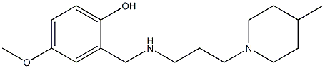 4-methoxy-2-({[3-(4-methylpiperidin-1-yl)propyl]amino}methyl)phenol 结构式