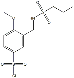 4-methoxy-3-(propane-1-sulfonamidomethyl)benzene-1-sulfonyl chloride 结构式