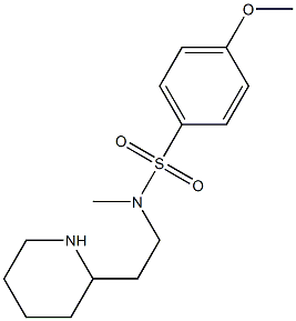 4-methoxy-N-methyl-N-[2-(piperidin-2-yl)ethyl]benzene-1-sulfonamide 结构式