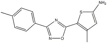4-methyl-5-[3-(4-methylphenyl)-1,2,4-oxadiazol-5-yl]thiophen-2-amine 结构式