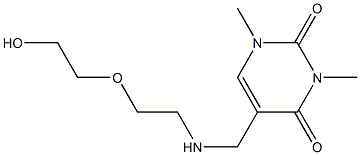 5-({[2-(2-hydroxyethoxy)ethyl]amino}methyl)-1,3-dimethyl-1,2,3,4-tetrahydropyrimidine-2,4-dione 结构式