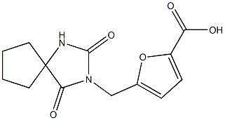 5-({2,4-dioxo-1,3-diazaspiro[4.4]nonan-3-yl}methyl)furan-2-carboxylic acid 结构式