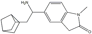 5-(1-amino-2-{bicyclo[2.2.1]heptan-2-yl}ethyl)-1-methyl-2,3-dihydro-1H-indol-2-one 结构式