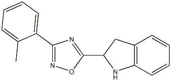 5-(2,3-dihydro-1H-indol-2-yl)-3-(2-methylphenyl)-1,2,4-oxadiazole 结构式