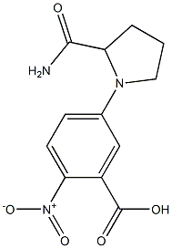 5-(2-carbamoylpyrrolidin-1-yl)-2-nitrobenzoic acid 结构式