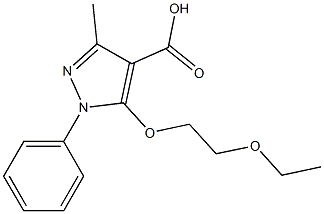 5-(2-ethoxyethoxy)-3-methyl-1-phenyl-1H-pyrazole-4-carboxylic acid 结构式