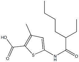 5-(2-ethylhexanamido)-3-methylthiophene-2-carboxylic acid 结构式