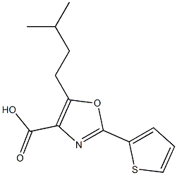 5-(3-methylbutyl)-2-(thiophen-2-yl)-1,3-oxazole-4-carboxylic acid 结构式