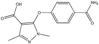 5-(4-carbamoylphenoxy)-1,3-dimethyl-1H-pyrazole-4-carboxylic acid 结构式
