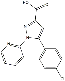 5-(4-chlorophenyl)-1-(pyridin-2-yl)-1H-pyrazole-3-carboxylic acid 结构式