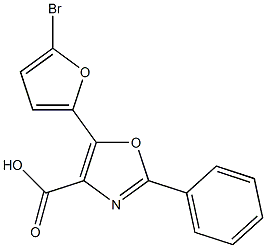 5-(5-bromofuran-2-yl)-2-phenyl-1,3-oxazole-4-carboxylic acid 结构式