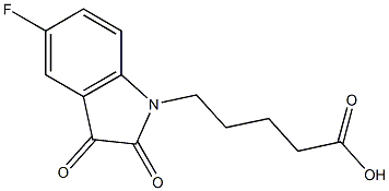 5-(5-fluoro-2,3-dioxo-2,3-dihydro-1H-indol-1-yl)pentanoic acid 结构式