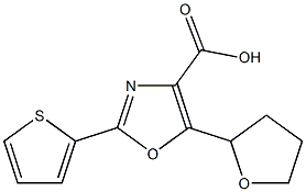 5-(oxolan-2-yl)-2-(thiophen-2-yl)-1,3-oxazole-4-carboxylic acid 结构式