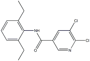 5,6-dichloro-N-(2,6-diethylphenyl)pyridine-3-carboxamide 结构式