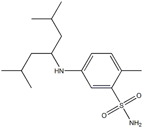 5-[(2,6-dimethylheptan-4-yl)amino]-2-methylbenzene-1-sulfonamide 结构式