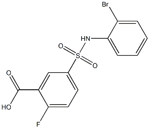 5-[(2-bromophenyl)sulfamoyl]-2-fluorobenzoic acid 结构式