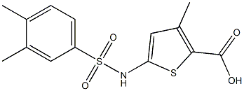 5-[(3,4-dimethylbenzene)sulfonamido]-3-methylthiophene-2-carboxylic acid 结构式