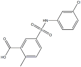 5-[(3-chlorophenyl)sulfamoyl]-2-methylbenzoic acid 结构式