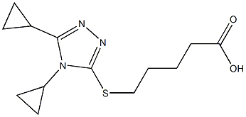 5-[(4,5-dicyclopropyl-4H-1,2,4-triazol-3-yl)sulfanyl]pentanoic acid 结构式