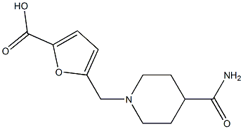 5-[(4-carbamoylpiperidin-1-yl)methyl]furan-2-carboxylic acid 结构式