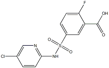 5-[(5-chloropyridin-2-yl)sulfamoyl]-2-fluorobenzoic acid 结构式