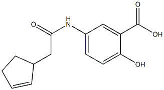 5-[(cyclopent-2-en-1-ylacetyl)amino]-2-hydroxybenzoic acid 结构式