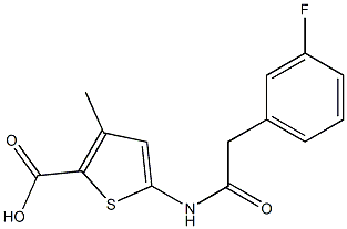 5-[2-(3-fluorophenyl)acetamido]-3-methylthiophene-2-carboxylic acid 结构式