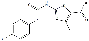 5-[2-(4-bromophenyl)acetamido]-3-methylthiophene-2-carboxylic acid 结构式