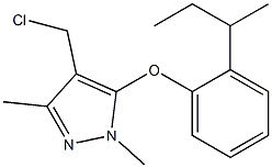5-[2-(butan-2-yl)phenoxy]-4-(chloromethyl)-1,3-dimethyl-1H-pyrazole 结构式