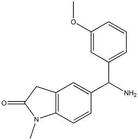 5-[amino(3-methoxyphenyl)methyl]-1-methyl-2,3-dihydro-1H-indol-2-one 结构式