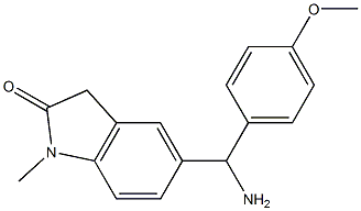 5-[amino(4-methoxyphenyl)methyl]-1-methyl-2,3-dihydro-1H-indol-2-one 结构式