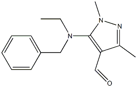5-[benzyl(ethyl)amino]-1,3-dimethyl-1H-pyrazole-4-carbaldehyde 结构式
